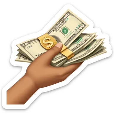 just hand handling money to someone sticker