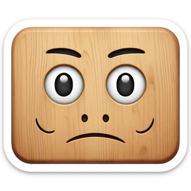 Emoji of the face with raised ayebrow but insted of it being that yellow face make it a plank (normal plank made out of wood) sticker