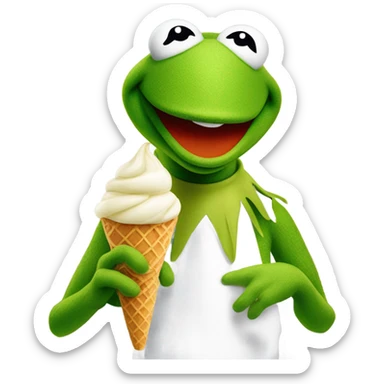 Kermit the frog eat ice cream sticker