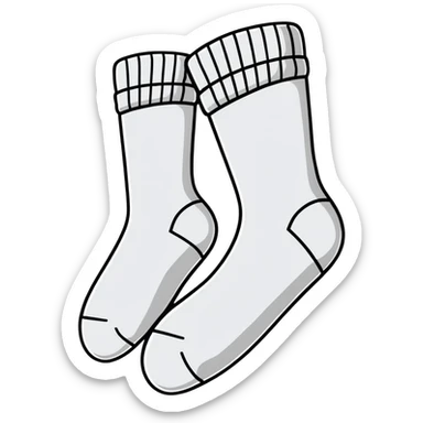 white sock bottom view showing sole texture and pattern sticker