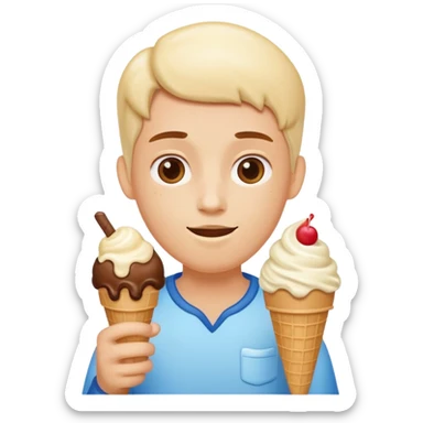 A person getting a ice cream sticker