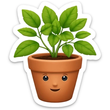 flowerpot with plant sticker