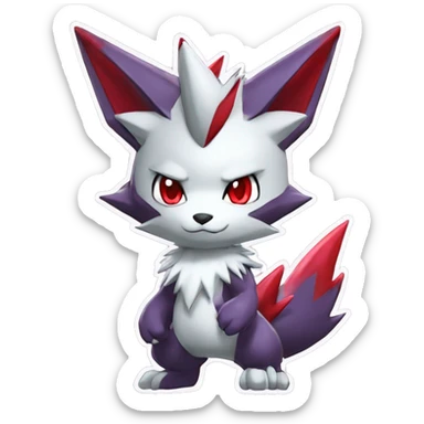 Anthro Cool Edgy Cute Chibi Shiny Zangoose-Zoroark-Fakemon-Pokémon Full Body Detailed High Quality sticker