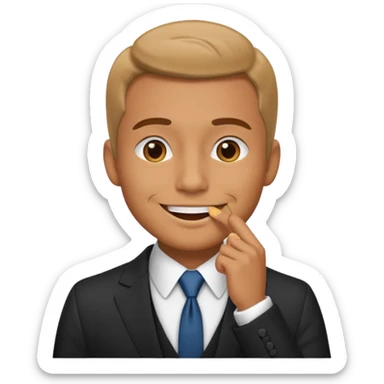 Man making shhhh sticker