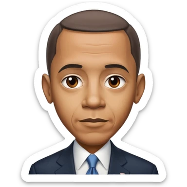 barrack obama with a insanley large forhead sticker