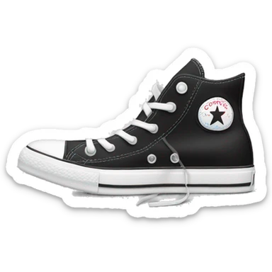 Black and white high top converse  sticker