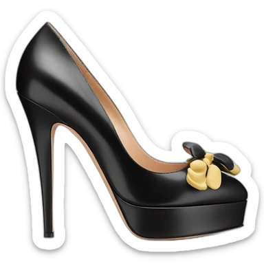 VALENTINO Tan-go PLATFORM PUMP black sticker