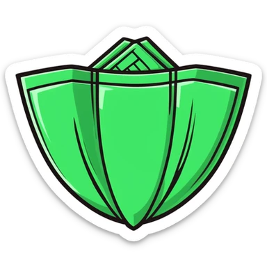 Maya cultural object with minimalist design, clean lines, white with green and black accents sticker