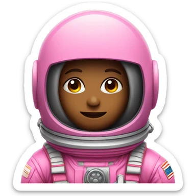 Pink astronaut sticker