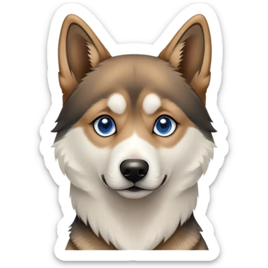 german shepherd mix siberian husky one blue eye and one brown eye sticker