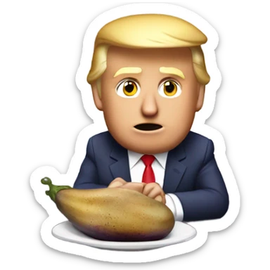 Donald trump eating eggplant sticker