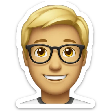 solo_smiling_glasses_portrait sticker