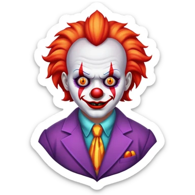 demonic clown wearing a leisure suit sticker