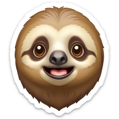 Cinematic Comical Sloth Portrait Emoji, Head tilted dramatically with an exaggeratedly shocked expression, featuring a slow, adorably sluggish form with wide, comically expressive eyes full of humorous disbelief, Simplified yet hilariously expressive features, highly detailed, glowing with a slightly sassy, lazy glow, high shine, dramatic yet playful, stylized with an air of quirky, unhurried attitude, soft glowing outline, capturing the essence of a meme-worthy sloth that looks ready to side-eye its way into viral fame! sticker