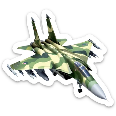 SU-35 Jet - Sukhoi (Model Year: 2020) (Iconic colour: Camouflage green) sticker