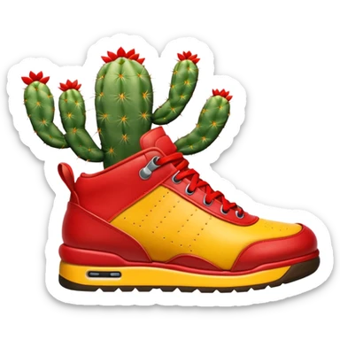 Shoe emoji and the model is the jumpman jack bright cactus sticker