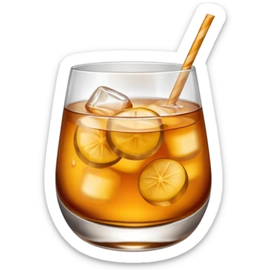 Emoji with an amaretto sour cocktail whiskey glass sticker