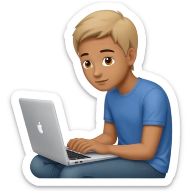 its a man sitting working on a laptop with no face or anything sticker