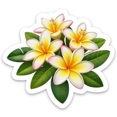 Make a bouquet of plumerias   sticker