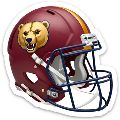 Washington commanders, football helmet facing Chicago Bears football helmet sticker