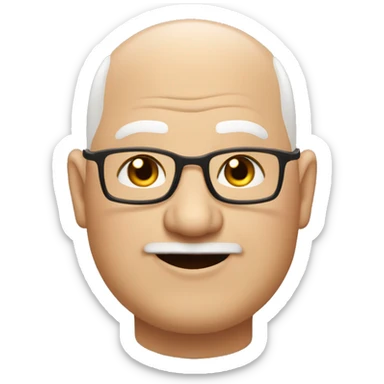 Chubby 60 year old man, bald man with a heart of gold sticker