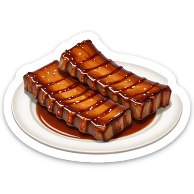 Barbecue Ribs on plate sticker