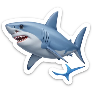 Put blue Nike shoes on the fins of the shark sticker