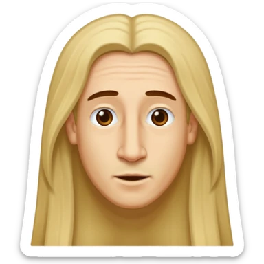 Make a emoji of a person with light skin with long nose hair that goes down like 2 inchis with long hair sticker