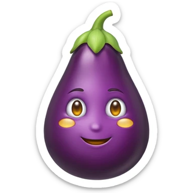 Un emoji jaune avec une aubergine sticker
