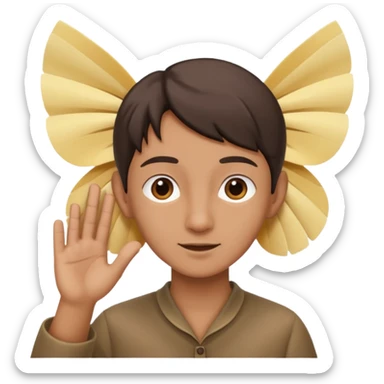 orecchio grande con mano dietro che lo sventola sticker