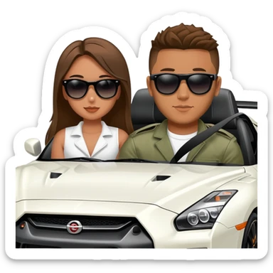 josh king jetset madrid the millionaire internet celebrity panel rank founder and instagram model girlfriend Tefi in Nissan GTR  sticker