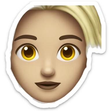 Una cara de terror de color amarilla y pixeleada sticker