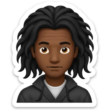 Long black twisted hair black male sticker