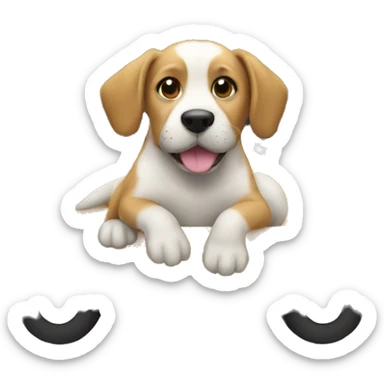 a dog in a bus sticker