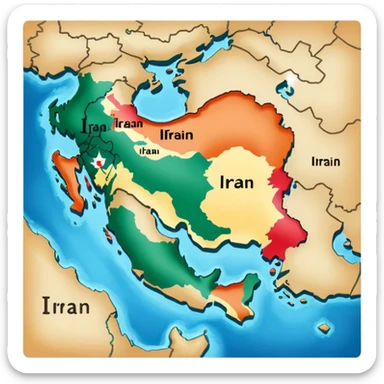 Map of iran sticker