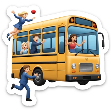 Man throwing woman into a bus bumper  sticker