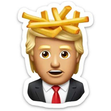 Donald Trump with McDonalds’ fries sticker