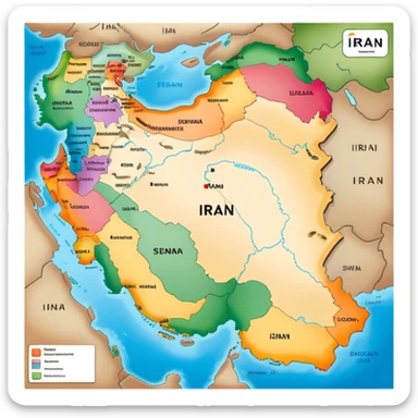 Iran map sticker