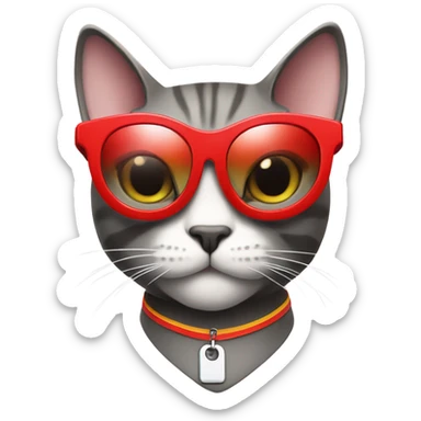 Cat with sunglasses as a lifeguard  sticker