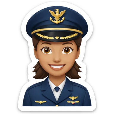 Female navy soldier, big face. sticker