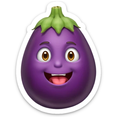 Eggplant with anxiety, pulling out his hair and biting his nails ￼ sticker
