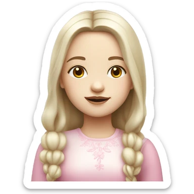 slavic girl with little smile, white skin and pink light lips sticker