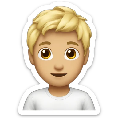 anthony-asian-designer-blond-hair-koune-on-shirt sticker