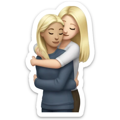 The woman blonde hugs the girl brunette  sticker