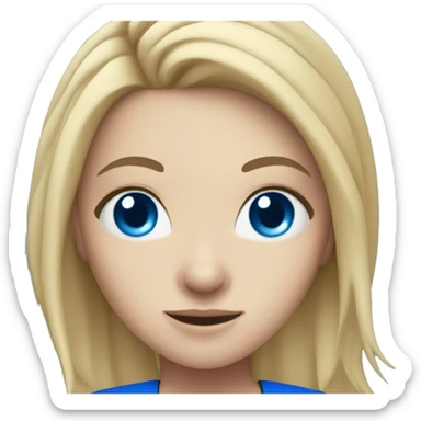 White  girl with blue eyes playing volleyball sticker