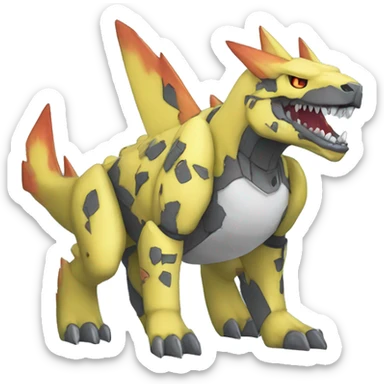  Cool Edgy Digimon-Fakemon-Rex with edgy markings full body sticker