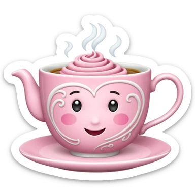 can you make a pink emoji that is aesthetically pleasing, and make it in for of a food or drink, maybe a tea sticker