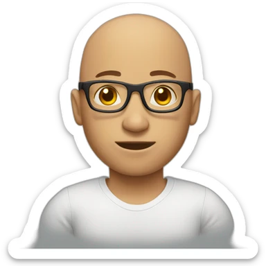 bald geek with athletic body sticker