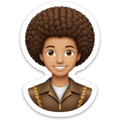 Person with large afro hairstyle, smiling sticker