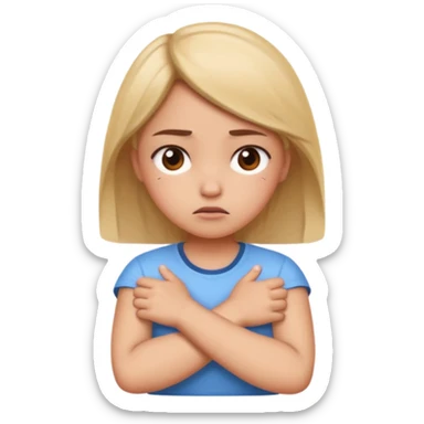 Confused, crossed arms, annoyed, adorable sticker